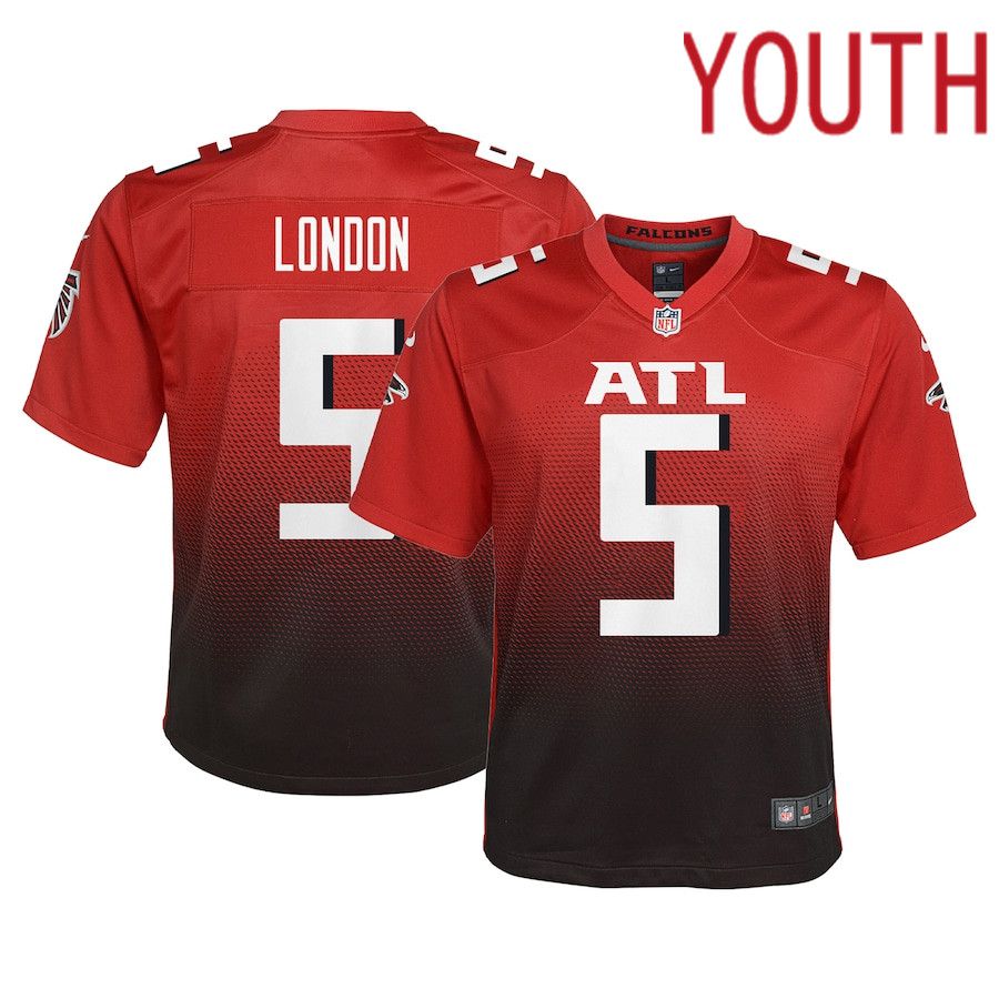 Youth Atlanta Falcons 5 Drake London Nike Red Game NFL Jersey